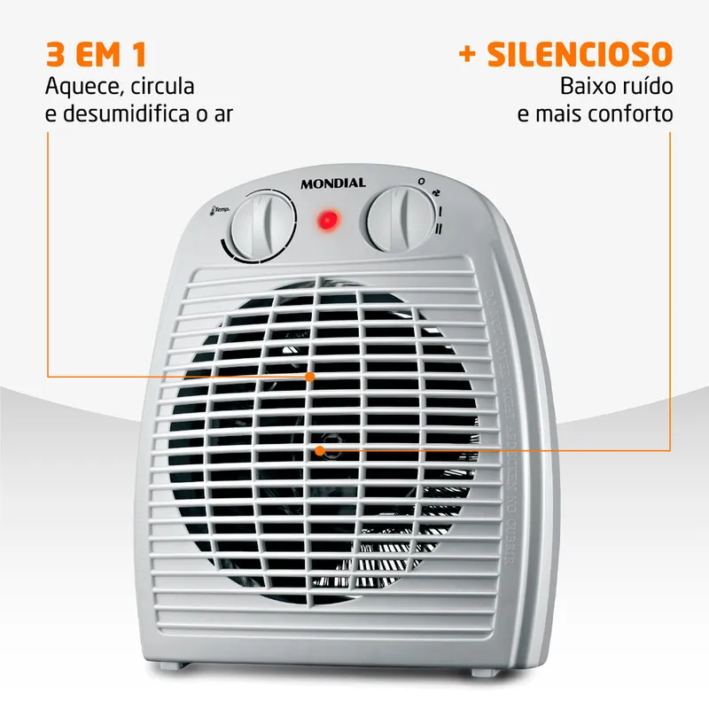 Mondial A-08 Aquecedor de ar 1500w -127/220V — foto 2