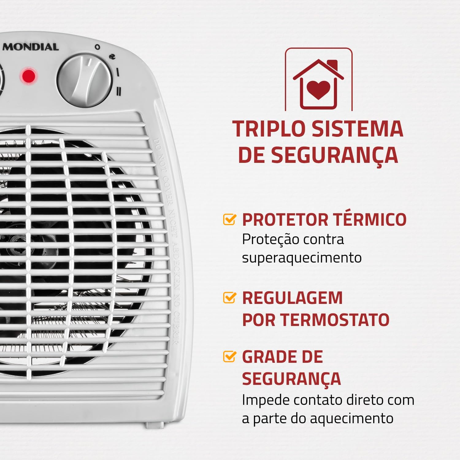 MONDIAL Aquecedor A Ar, Cinza/Branco, 1500W, 110V - A-08 — foto 3