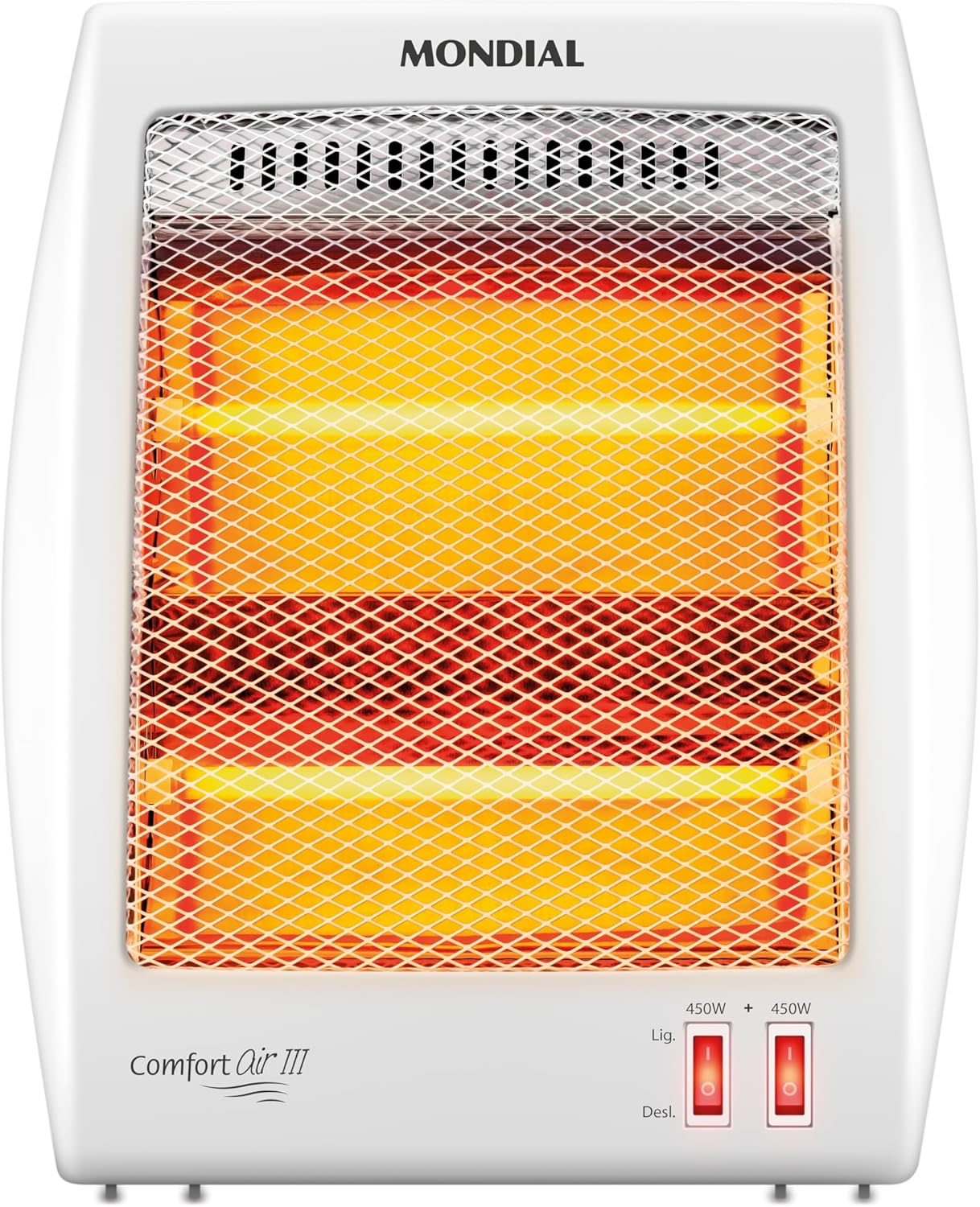 MONDIAL Aquecedor Quartzo Comfort Air III, Branco/Cinza, 900W, 110V - A-16