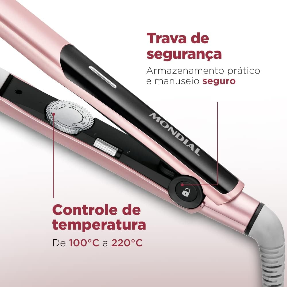 MONDIAL Prancha Alisadora, Golden Rose/Preto, Bivolt - P-20 — foto 3