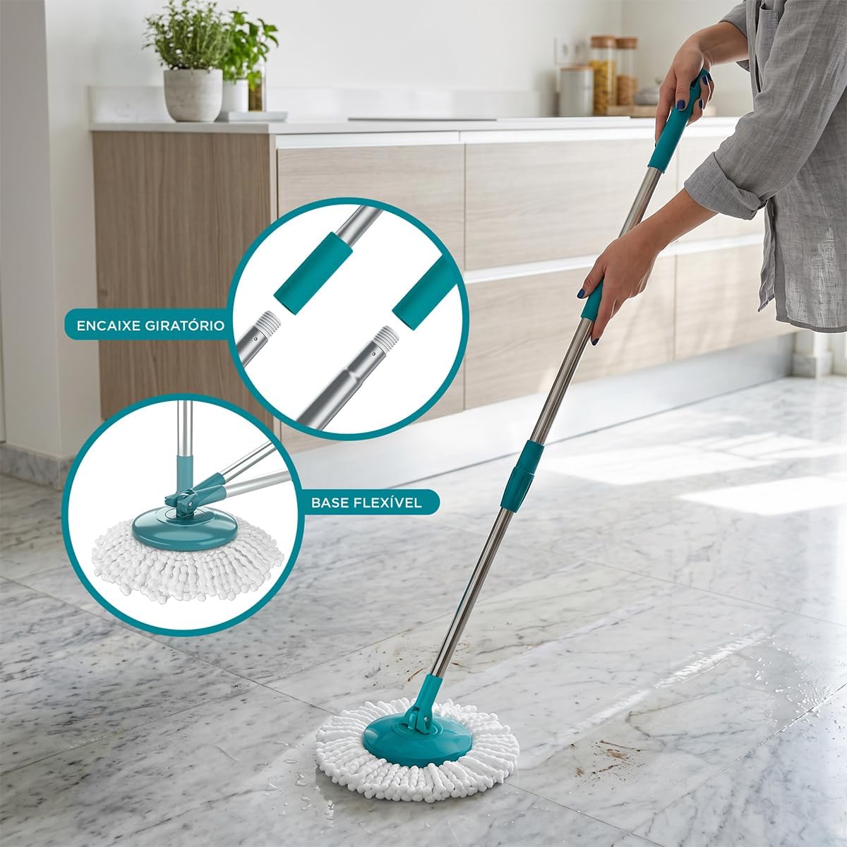 Mop Giratório com Balde e Sistema de Centrifugação — foto 3