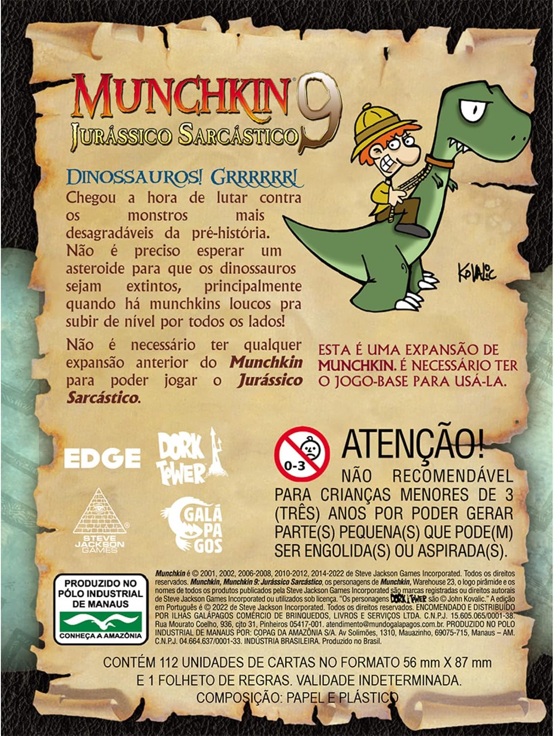Munchkin 9: Jurássico Sarcástico Expansão com 112 Cartas — foto 2