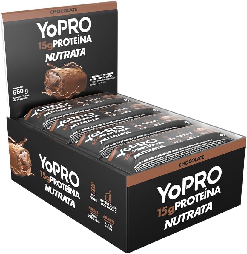 NUTRATA YOPRO 55G DISPLAY C/ 12 BARRAS - CHOCOLATE
