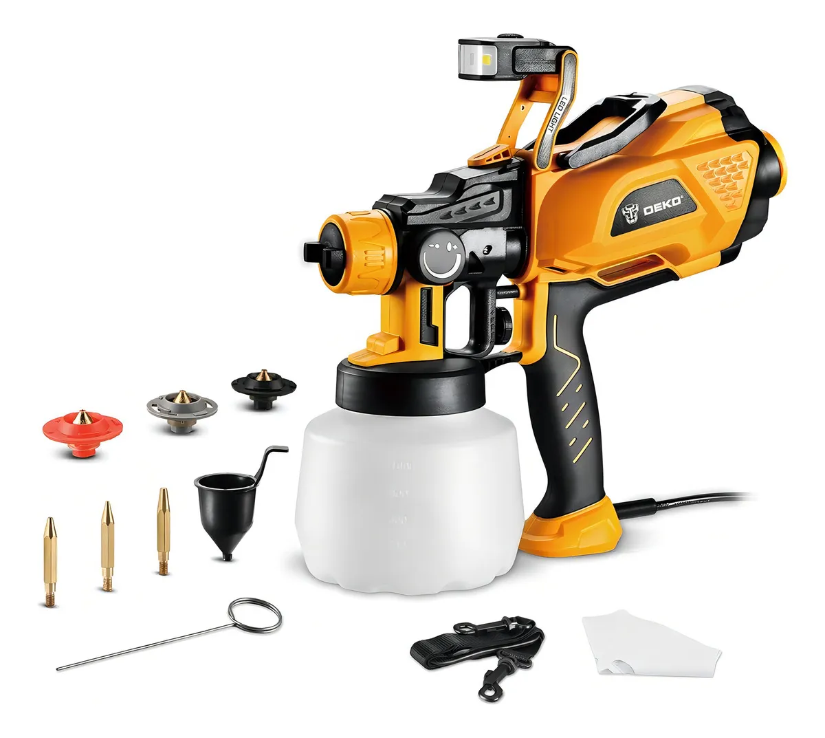 Pistola de Pintura HVLP Deko 600W LED 1,2L 3 Bicos 127/220V