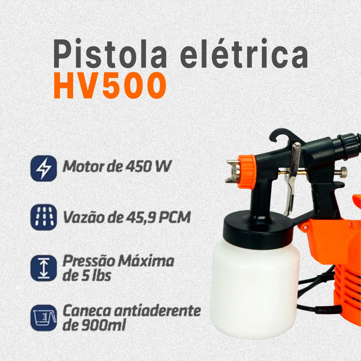 Pistola Pintura Paredes C/ Sistema Hvlp Motor De 450w Intech — foto 4