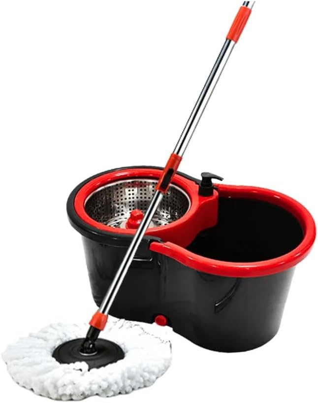 Powermaid Mop Giratorio Pro - Dois baldes com Centrífuga de Aço Inox - Balde de Enxague com 7L