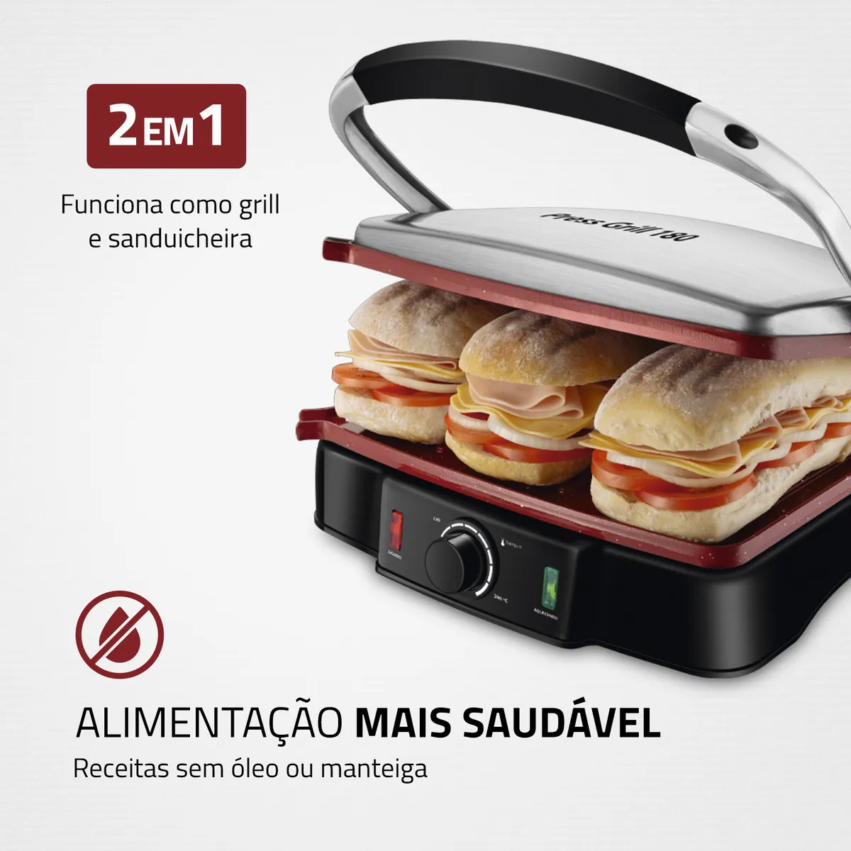 Press Grill 180° Mondial 2000W - PG-02 — foto 3
