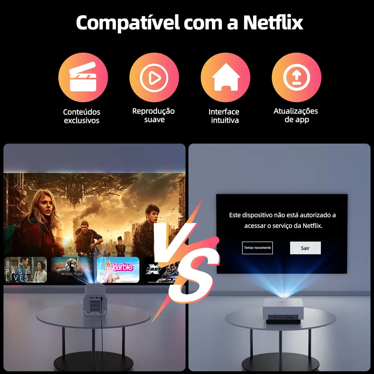 Projetor Bettdow Ac1066 Para Netflix Chatgpt 350ansi — foto 4