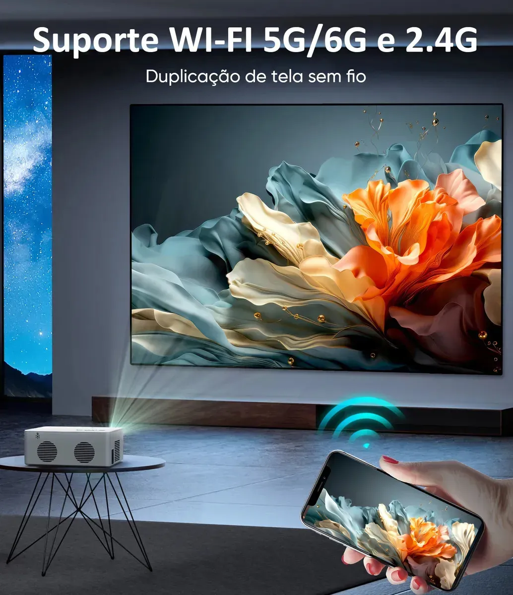 Projetor Profissional Android 4k Portátil 5g Wifi Full Hd — foto 4