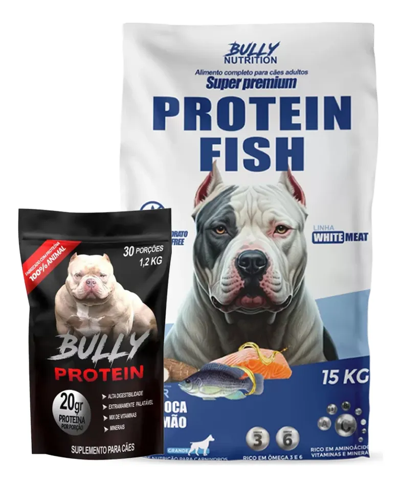 Ração Protein Fish 15kg + Suplemento Bully Protein 1,2kg