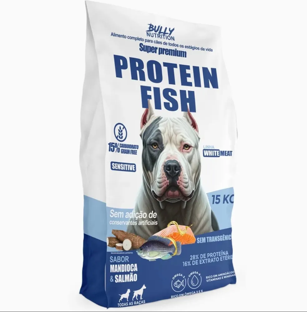 Ração Protein Fish 15kg + Suplemento Bully Protein 1,2kg — foto 2