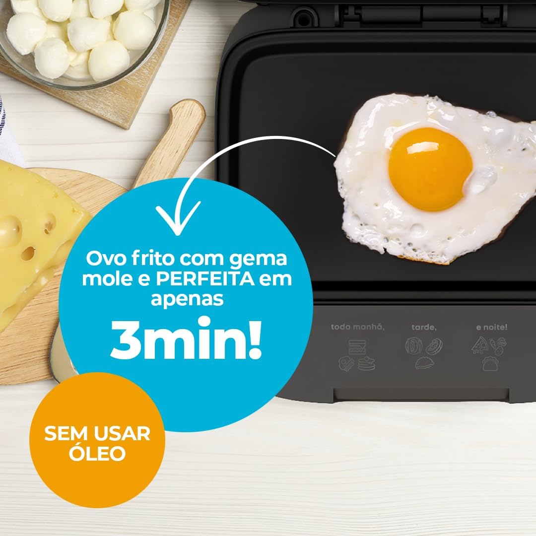 Sanduicheira Grill com Chapas Antiaderentes Profundas e LEDs Indicadores — foto 3