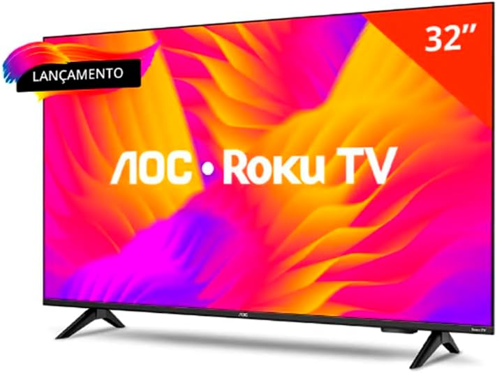 Smart TV LCD LED 32" AOC 32S5155/78G - Wi-Fi, HD, Quad Core, Dolby Áudio, 60 Hz