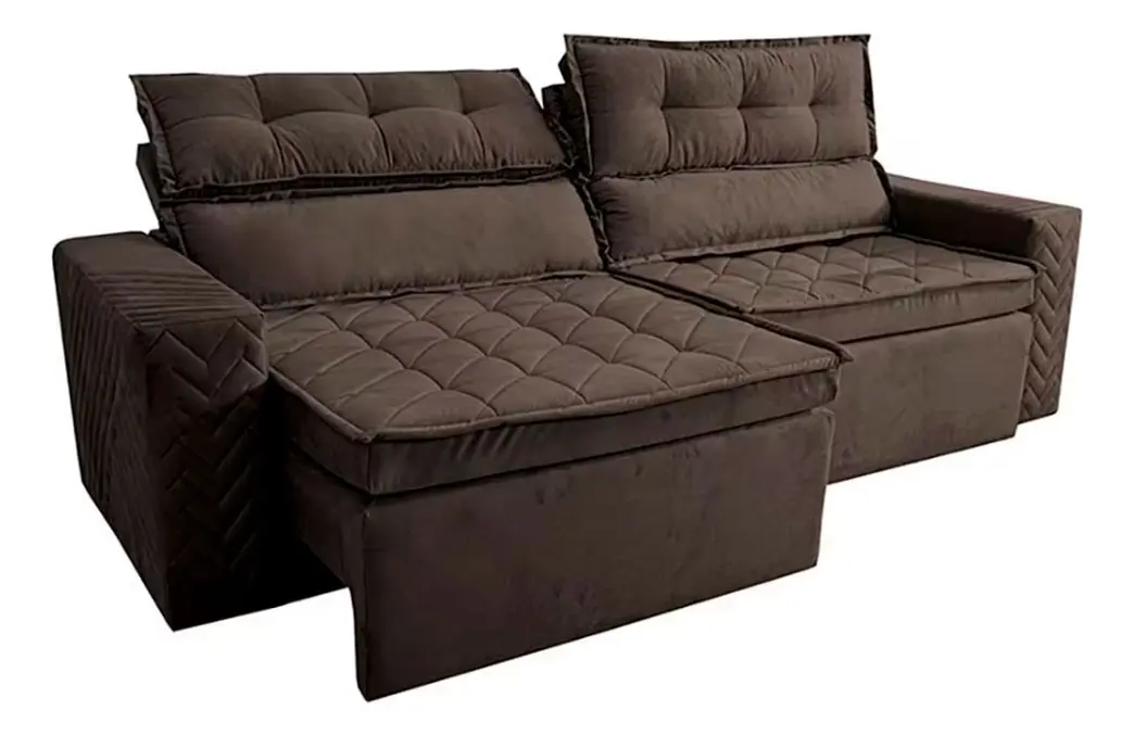 Sofá 3 Lugares Cama Inbox Belém Retrátil/reclinável Caf — foto 3