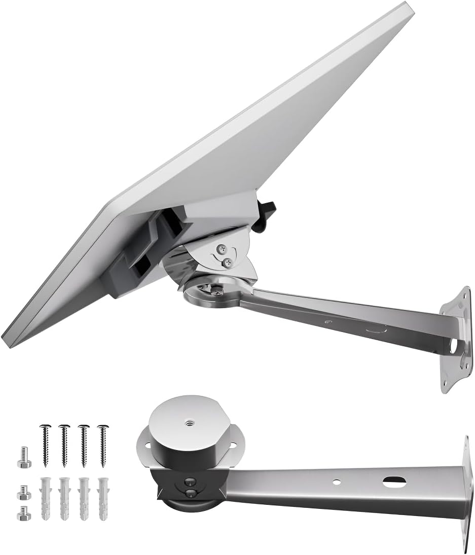 Suporte de Mastro para Antena Starlink Mini | Fixação em Parede ou Telhado – Aço Resistente com Parafusos e Abraçadeiras – Ideal para Internet Satelital Estável em Casa, Varanda e Exterior