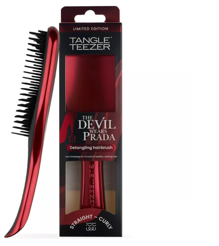 Tangle Teezer - Escova de cabelo desembaraçadora The Ultimate Detangler para todos os tipos de cabelo. Cor: Vermelho metalizado - Diabo Veste Prada 2