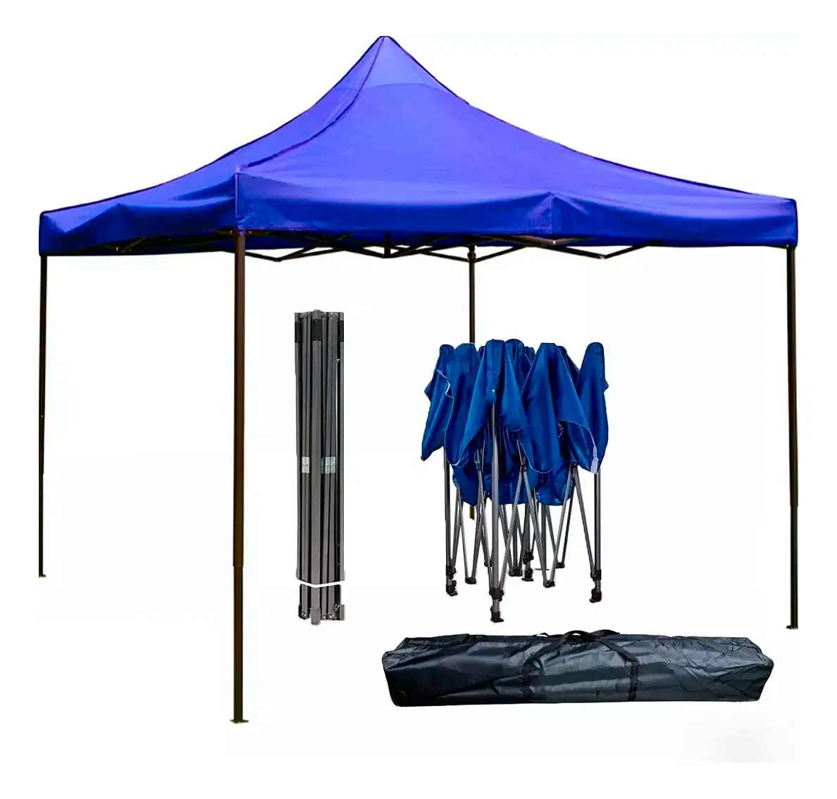 Tenda Barraca De Praia Gazebo Bitlar Azul 3x3 Sanfonada Com Bolsa De Transporte Impermeável Resistente