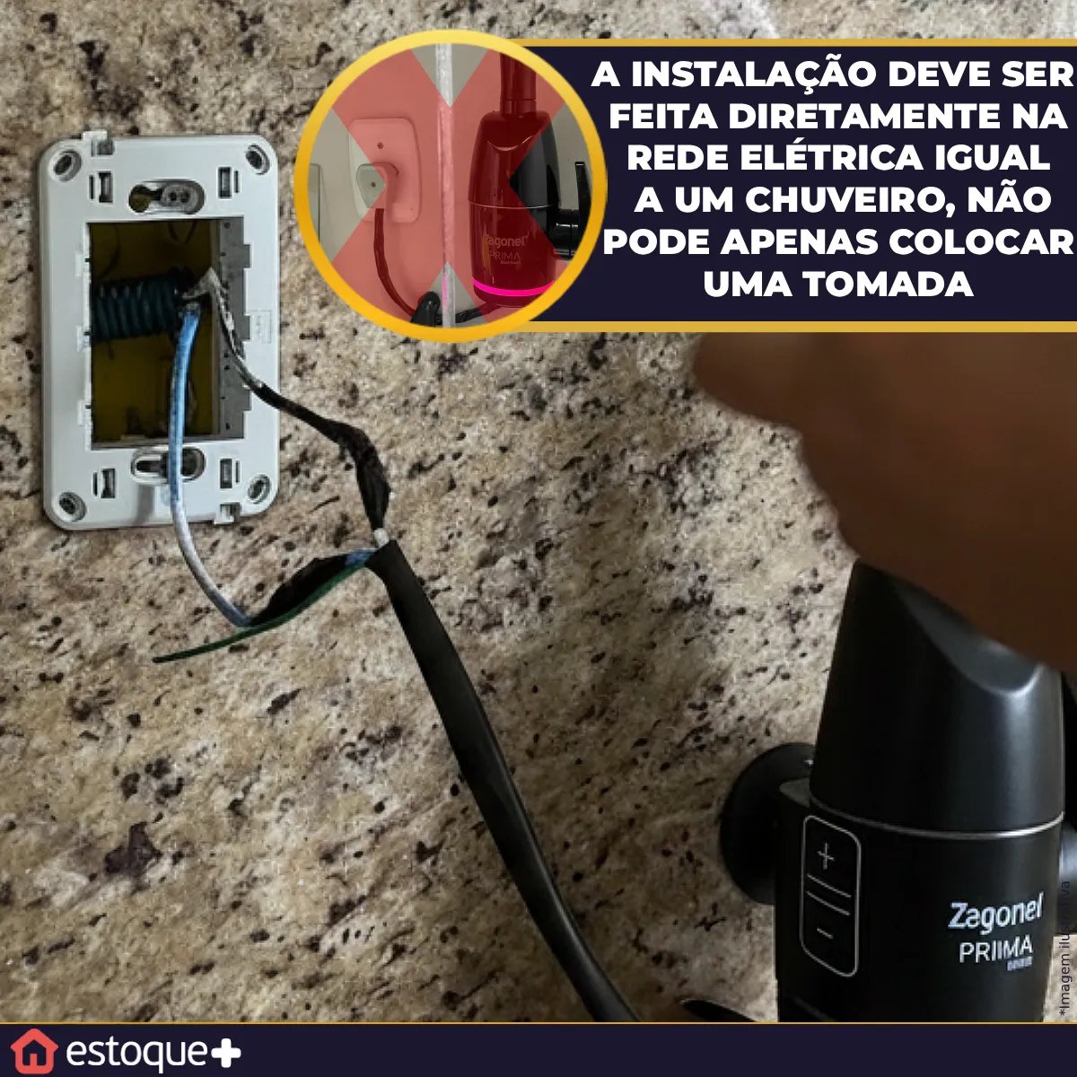 Torneira Elétrica Zagonel Prima Touch Parede E Bancada Preta — foto 4