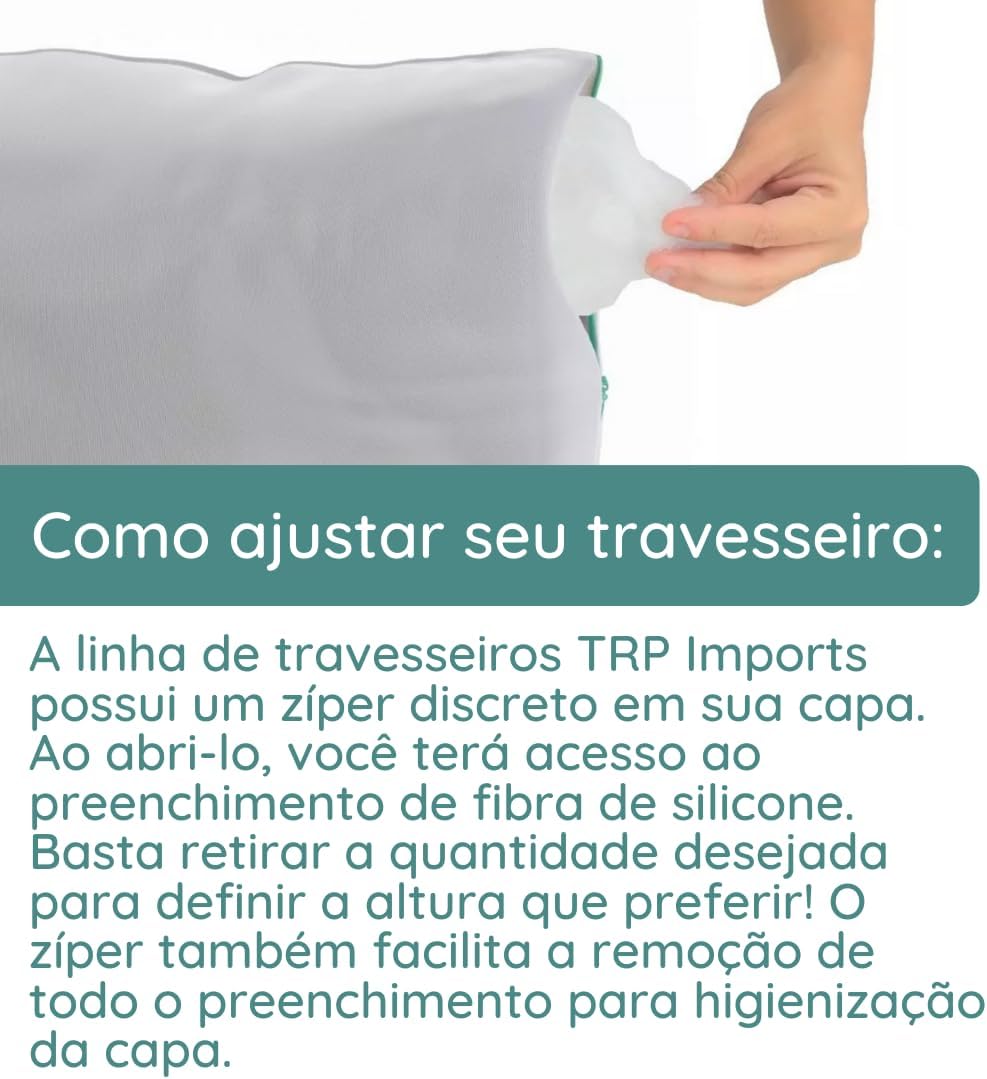 Travesseiro de Fibra de Silicone Antialérgico com Altura Ajustável — foto 6