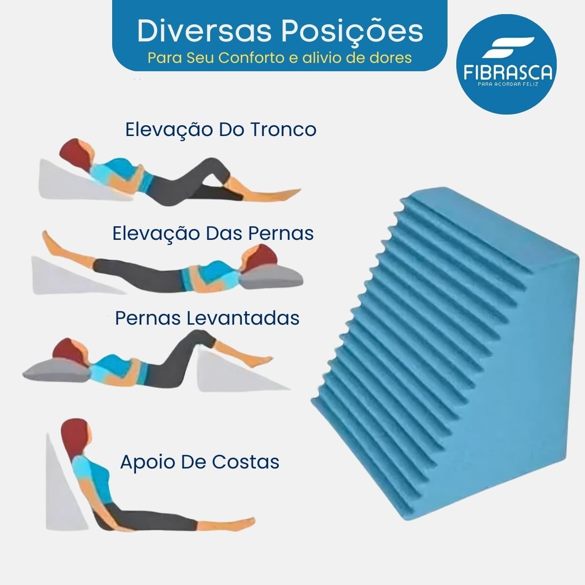 Travesseiro Triangular Encosto Anatômico – Branco - Fibrasca — foto 5