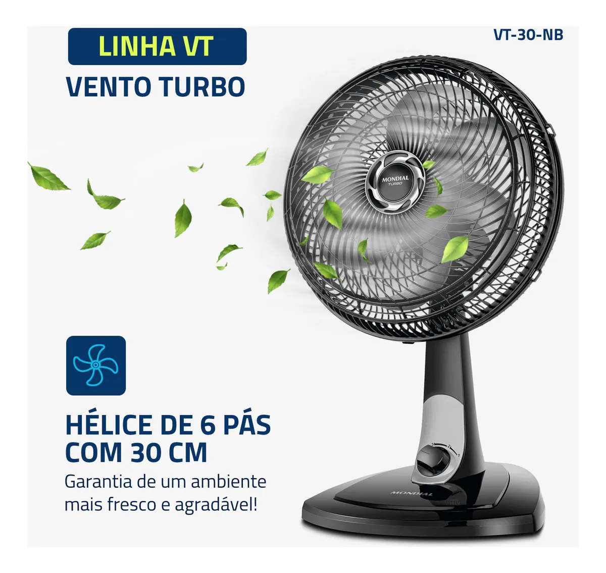Ventilador de Mesa 30cm Turbo, Mondial, 60W - Bivolt 110V/220V — foto 2