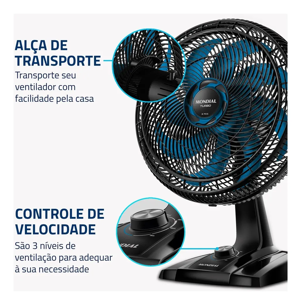 Ventilador De Mesa 40cm Turbo  MONDIAL 127/220V — foto 4